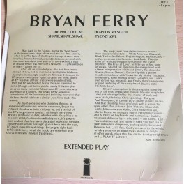 BRIAN FERRY THE PRICE OF LOVE EXTENDED PLAY 7"