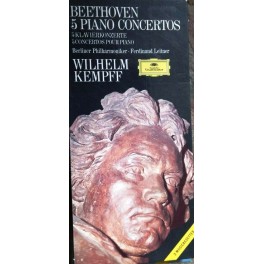 Beethoven 5 Piano Concertos Wilhelm Kempff 3 musicassette Raro